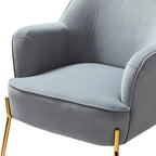 Marina Modern Velvet Accent Chair with Golden Legs Set of 2 by HULALA HOME