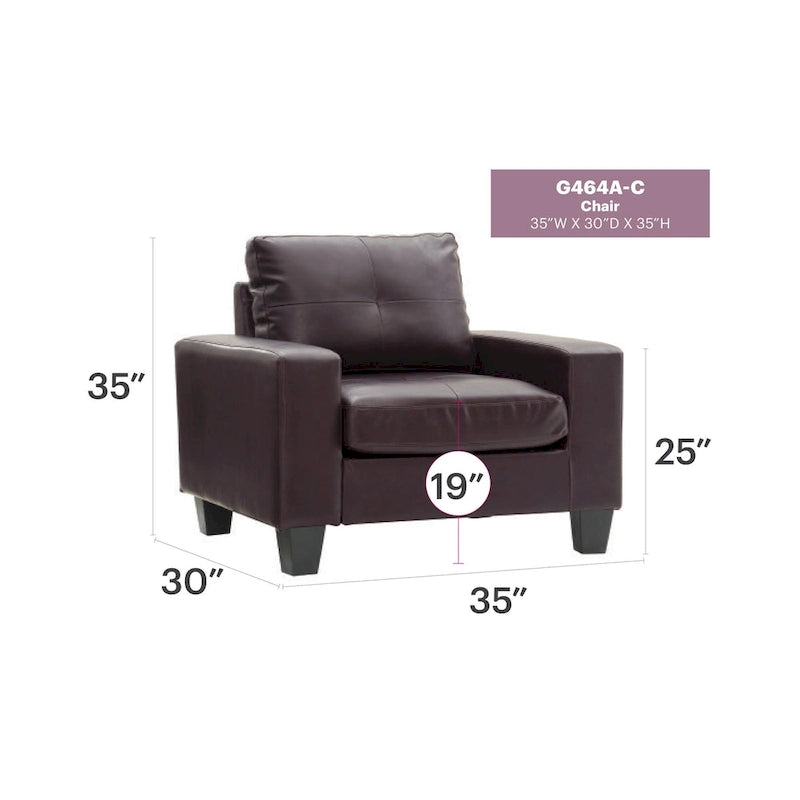 Newbury Removable Cushions Accent Chair - 35L x 32W x 36H