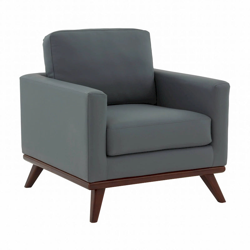 Chester Mid-Century Modern One-Seater Sofa Leather Accent Arm Chair for Living Room Bedroom Lounge - 33.46