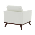 Chester Mid-Century Modern One-Seater Sofa Leather Accent Arm Chair for Living Room Bedroom Lounge - 33.46