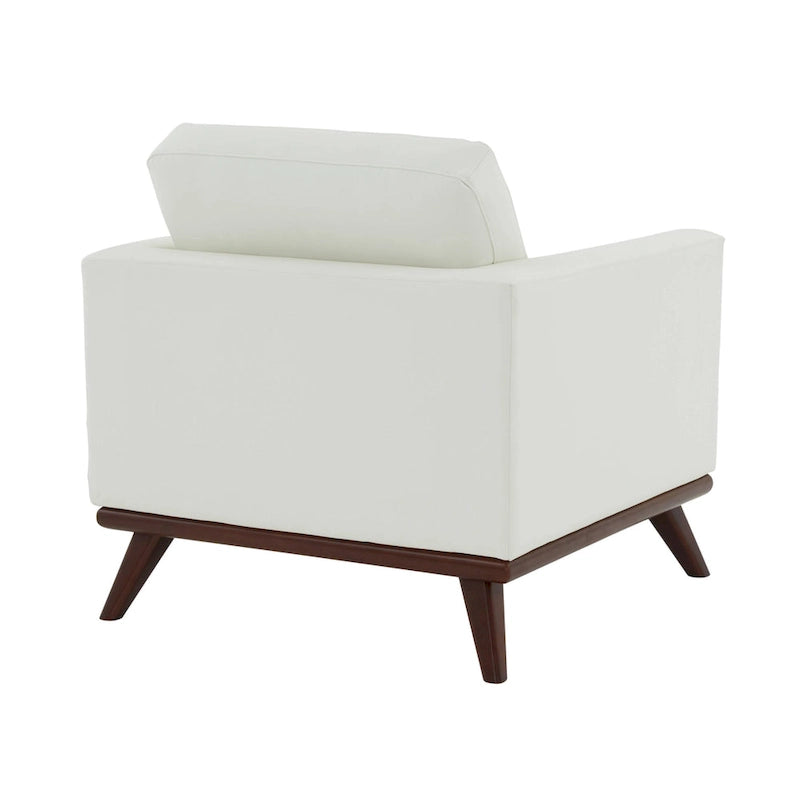 Chester Mid-Century Modern One-Seater Sofa Leather Accent Arm Chair for Living Room Bedroom Lounge - 33.46