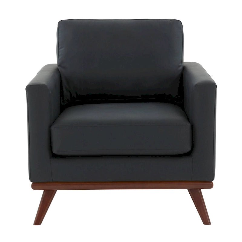 Chester Mid-Century Modern One-Seater Sofa Leather Accent Arm Chair for Living Room Bedroom Lounge - 33.46