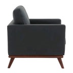 Chester Mid-Century Modern One-Seater Sofa Leather Accent Arm Chair for Living Room Bedroom Lounge - 33.46