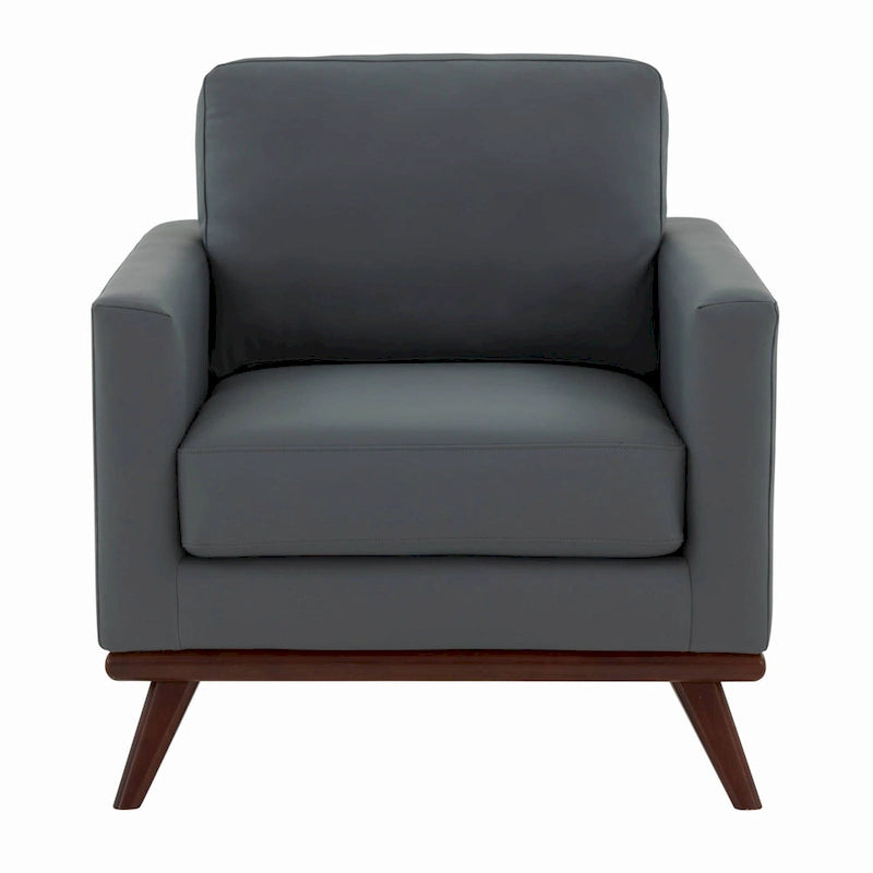 Chester Mid-Century Modern One-Seater Sofa Leather Accent Arm Chair for Living Room Bedroom Lounge - 33.46