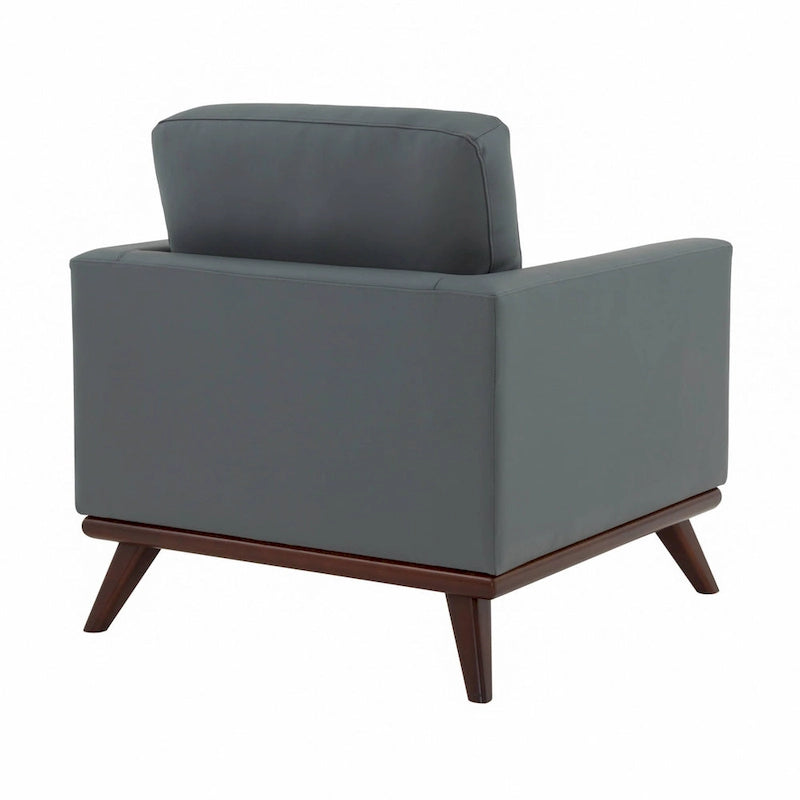 Chester Mid-Century Modern One-Seater Sofa Leather Accent Arm Chair for Living Room Bedroom Lounge - 33.46