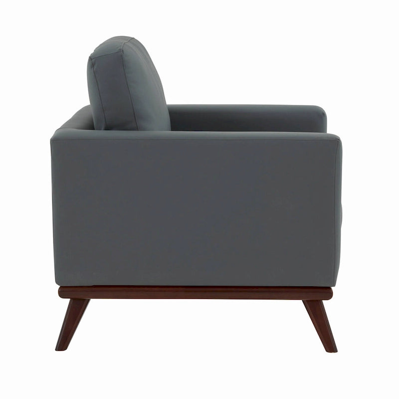Chester Mid-Century Modern One-Seater Sofa Leather Accent Arm Chair for Living Room Bedroom Lounge - 33.46