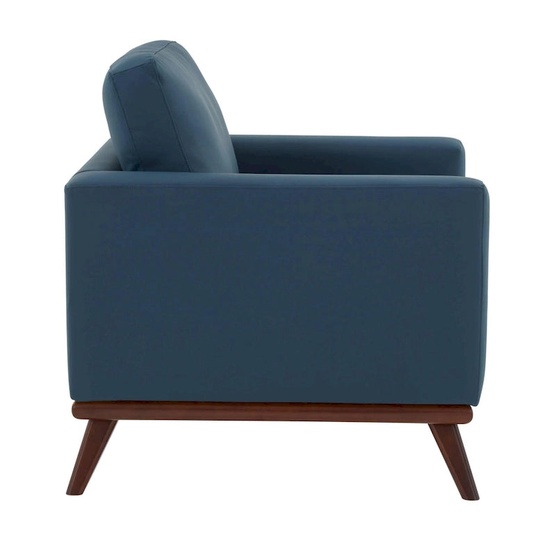 Chester Mid-Century Modern One-Seater Sofa Leather Accent Arm Chair for Living Room Bedroom Lounge - 33.46