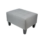 MJL Furniture MAX Squared Decorative Button Tufted Upholstered Grey Firm Ottoman