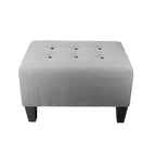 MJL Furniture MAX Squared Decorative Button Tufted Upholstered Grey Firm Ottoman