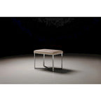 Pasargad Home Luxe Stool with Stainless Steel Base