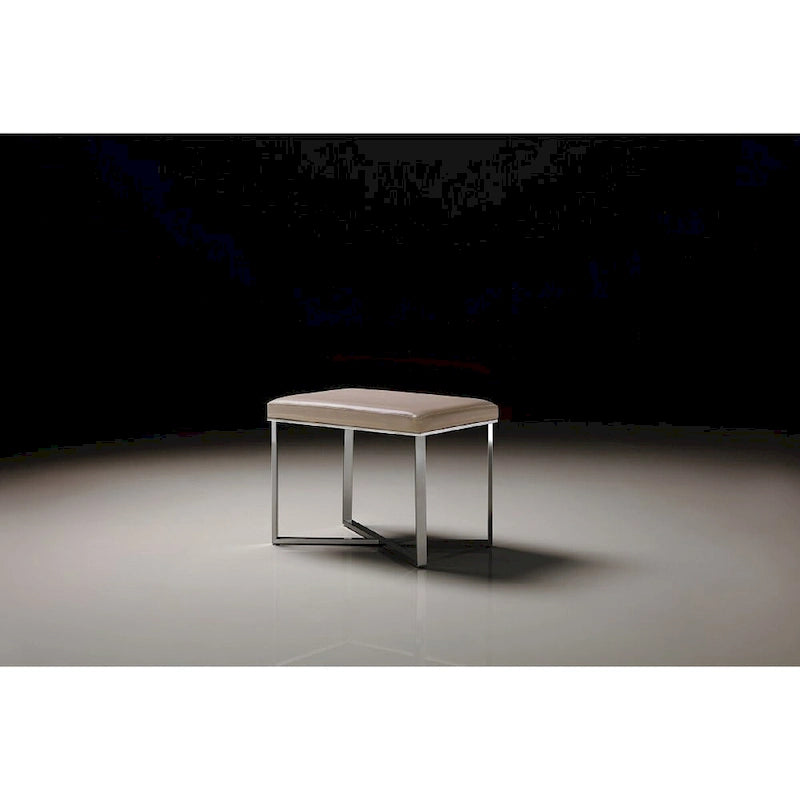 Pasargad Home Luxe Stool with Stainless Steel Base