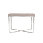 Pasargad Home Luxe Stool with Stainless Steel Base