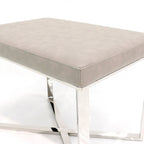 Pasargad Home Luxe Stool with Stainless Steel Base