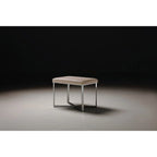 Pasargad Home Luxe Stool with Stainless Steel Base