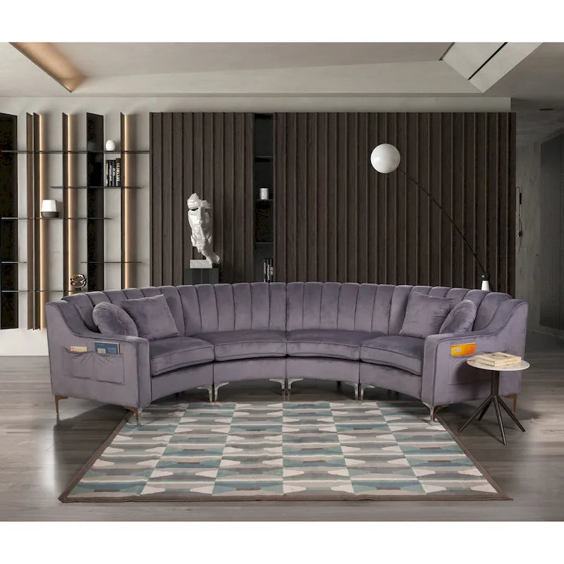 Velvet Sofas & Couches 4 Seats Round shape - 142