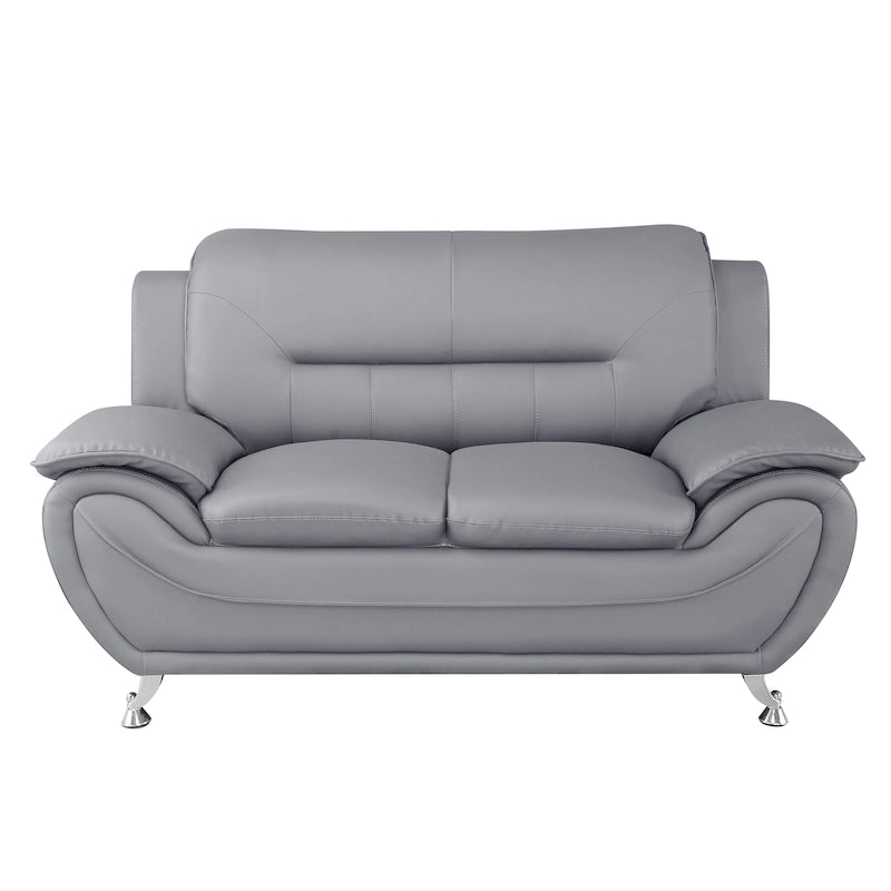 Sanuel 61.3 Faux Leather Pillow Top Arm Loveseat - N/A