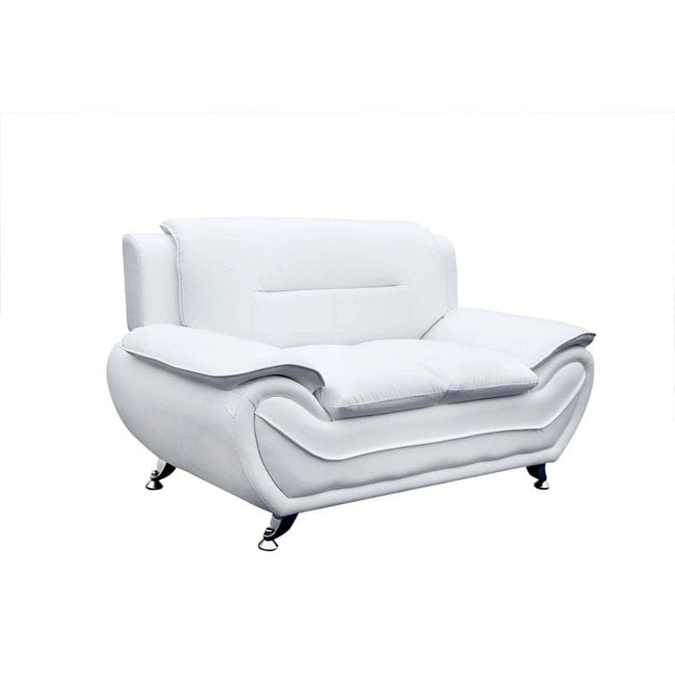 Sanuel 61.3 Faux Leather Pillow Top Arm Loveseat - N/A