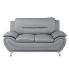 Sanuel 61.3 Faux Leather Pillow Top Arm Loveseat - N/A
