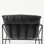 Leonidas Black Faux Leather w/Black Metal Frame Accent Chair
