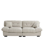 89 Modern Section Sofa with Arms Velvet Fabric Sofa For Living Room