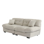 89 Modern Section Sofa with Arms Velvet Fabric Sofa For Living Room