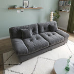 89 Modern Section Sofa with Arms Velvet Fabric Sofa For Living Room