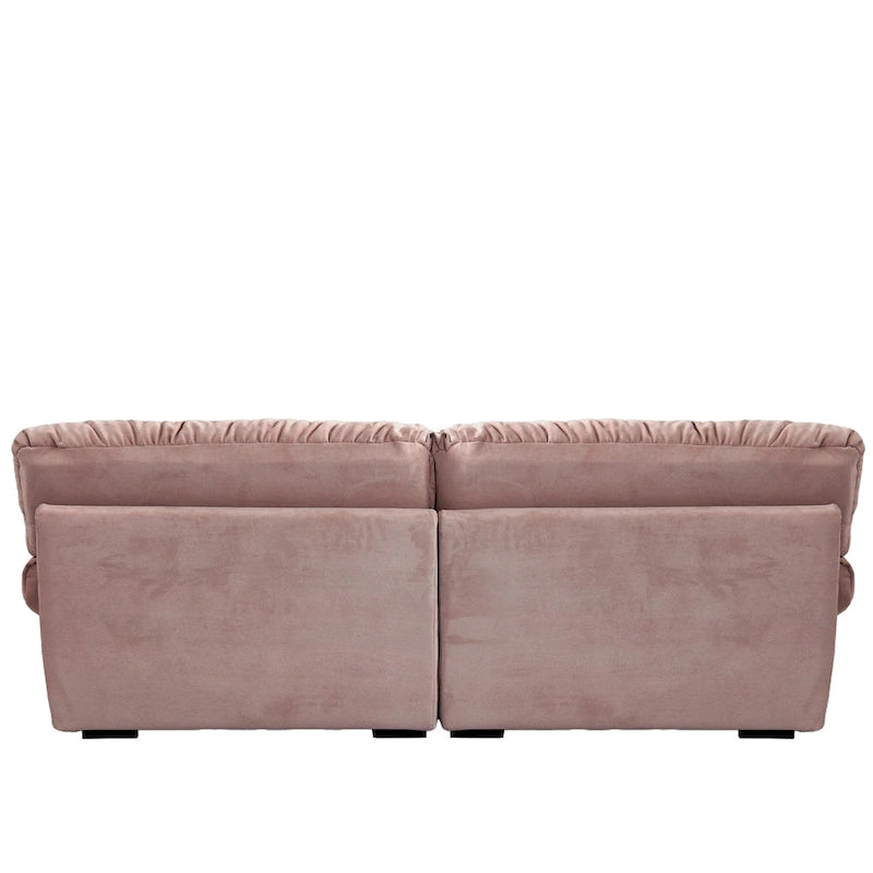 89 Modern Section Sofa with Arms Velvet Fabric Sofa For Living Room