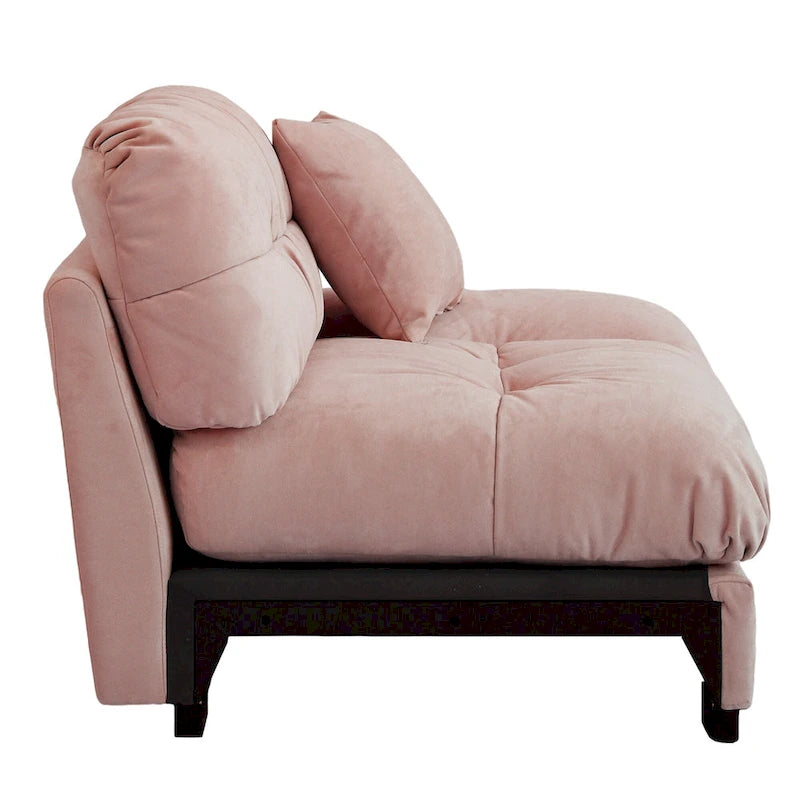 89 Modern Section Sofa with Arms Velvet Fabric Sofa For Living Room