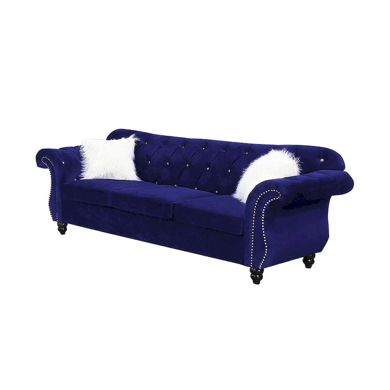 Living Room Sofa with Button Tufted Back