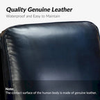 Cigar Mid-century Modern Genuine Leather Recliner with Nailhead Trim Set of 2 by HULALA HOME
