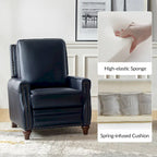 Cigar Mid-century Modern Genuine Leather Recliner with Nailhead Trim Set of 2 by HULALA HOME
