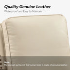 Cigar Mid-century Modern Genuine Leather Recliner with Nailhead Trim Set of 2 by HULALA HOME
