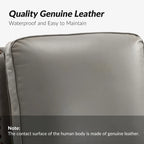 Cigar Mid-century Modern Genuine Leather Recliner with Nailhead Trim Set of 2 by HULALA HOME