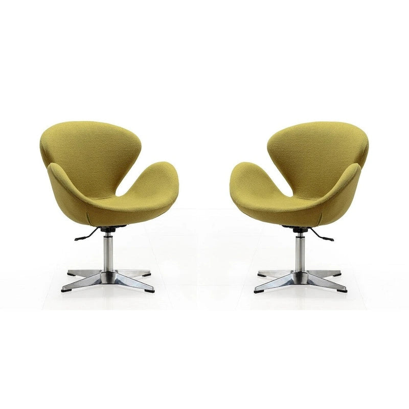 Manhattan Comfort Chrome Adjustable Swivel Chair (Set of 2)