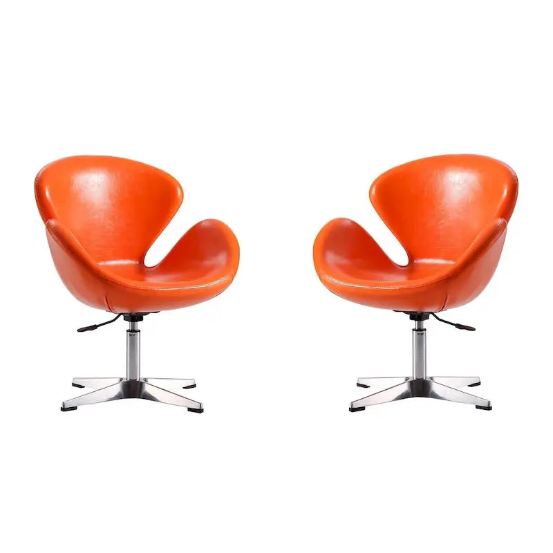Manhattan Comfort Chrome Adjustable Swivel Chair (Set of 2)