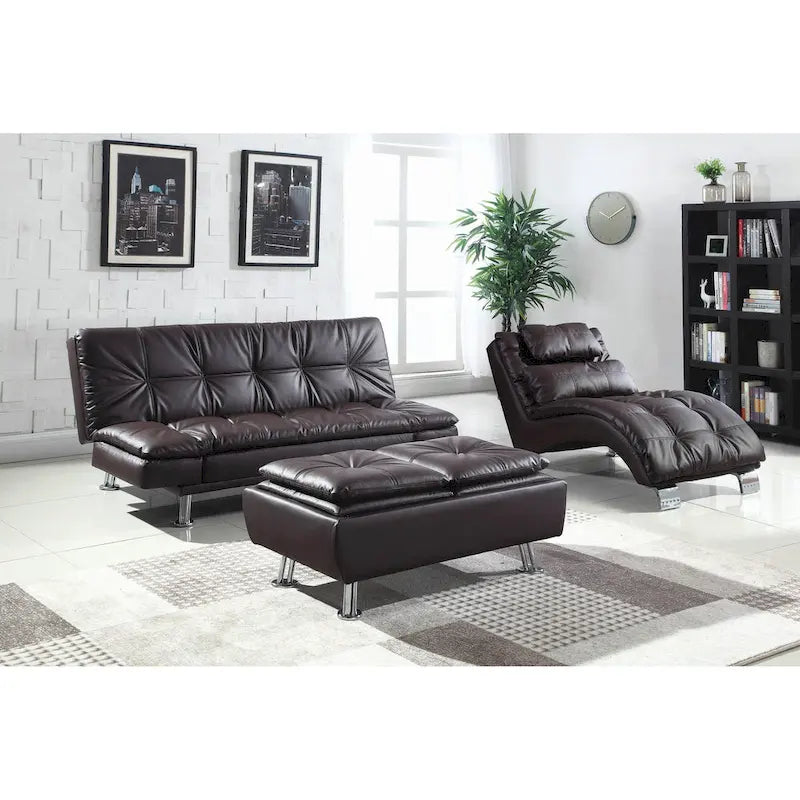 Isley Upholstered Chaise with Arched Base