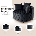 Velvet Modern Leisure Big Classical Barrel Chair with 2 Pillows