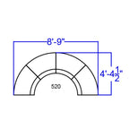 4 PC LeatherSoft Modular Reception Configuration w/Taut Back &Seat - 105W x 25.25 - 52.5D x 27H