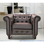 Brooks Classic Chesterfield 3-Piece Living Room Set-Chair Loveseat & Sofa