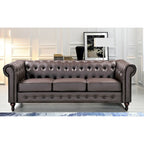 Brooks Classic Chesterfield 3-Piece Living Room Set-Chair Loveseat & Sofa