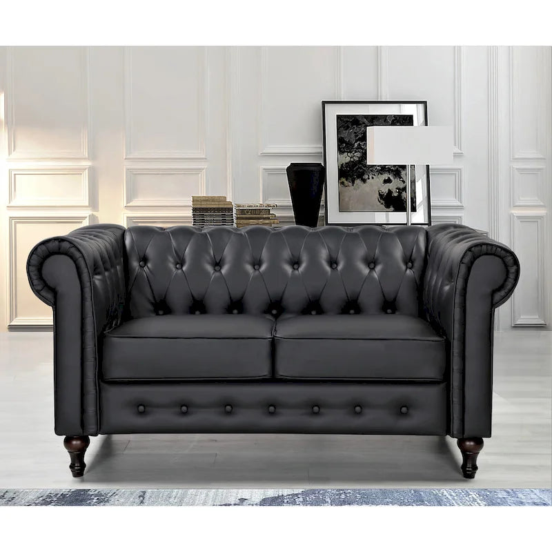 Brooks Classic Chesterfield 3-Piece Living Room Set-Chair Loveseat & Sofa