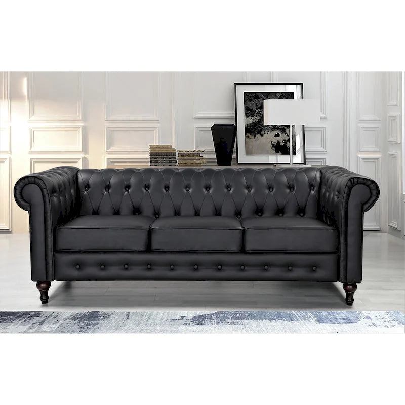 Brooks Classic Chesterfield 3-Piece Living Room Set-Chair Loveseat & Sofa
