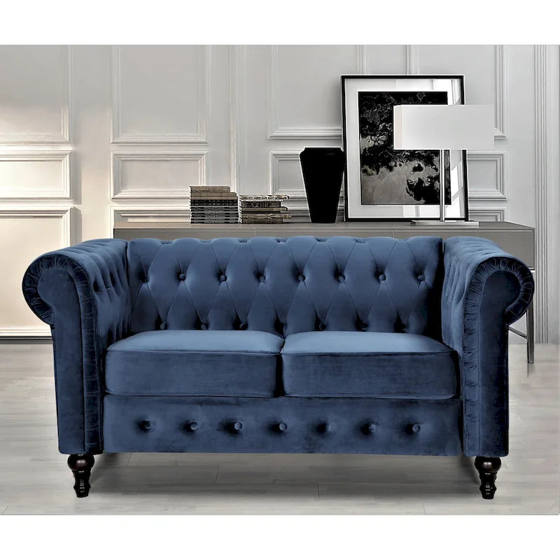 Brooks Classic Chesterfield 3-Piece Living Room Set-Chair Loveseat & Sofa