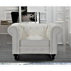 Brooks Classic Chesterfield 3-Piece Living Room Set-Chair Loveseat & Sofa