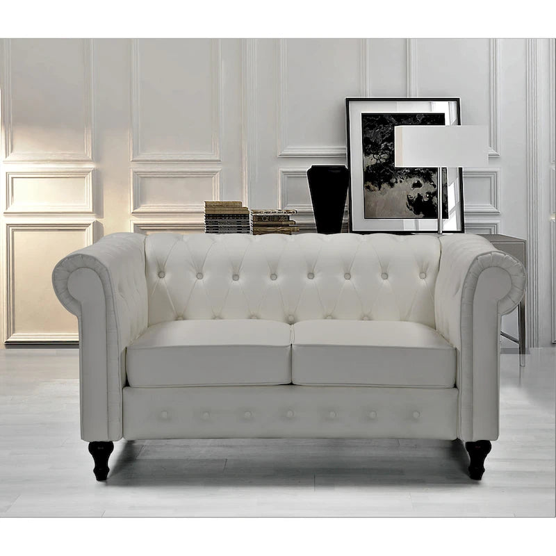 Brooks Classic Chesterfield 3-Piece Living Room Set-Chair Loveseat & Sofa