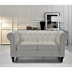 Brooks Classic Chesterfield 3-Piece Living Room Set-Chair Loveseat & Sofa