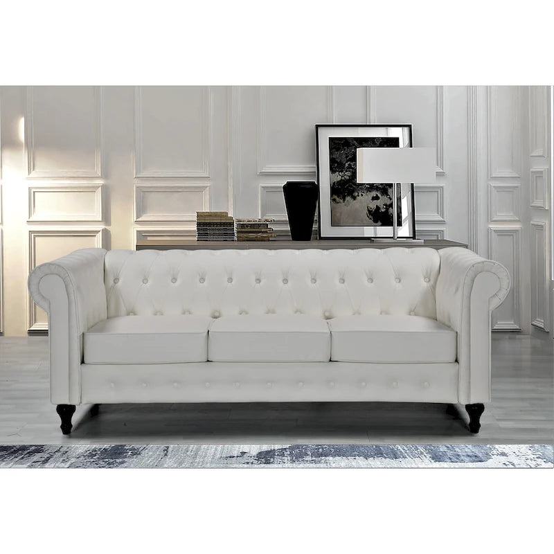 Brooks Classic Chesterfield 3-Piece Living Room Set-Chair Loveseat & Sofa