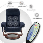 MCombo Swivel Recliner with Ottoman, Leisure Office Chair, Ergonomic Lounge chair, Chenille Fabric 4687