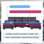 Modern U-shaped Sectional Sofa with Waist PillowsSleeper Sofa Couch with Chaise Lounge