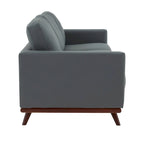Chester Leather 3-Seater Sofa with Birch Wood Base Modern Living Room Couch with Removable Cushions - 83